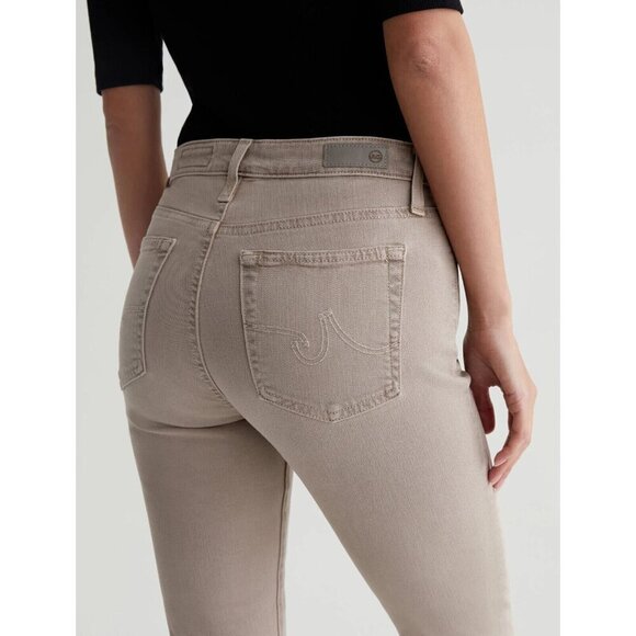 AG Adriano Goldschmied Women's 28 Beige Mari Crop Mid-Rise Slim Straight Jeans - Picture 4 of 13